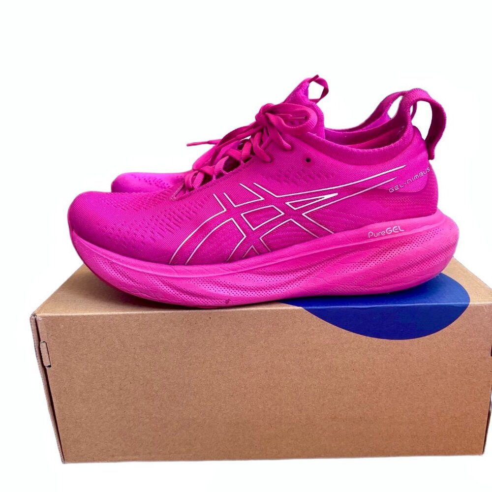 Asics Gel Nimbus 25 in Pink Rave/Pure Silver, Size 8.5 - Picture 7 of 11